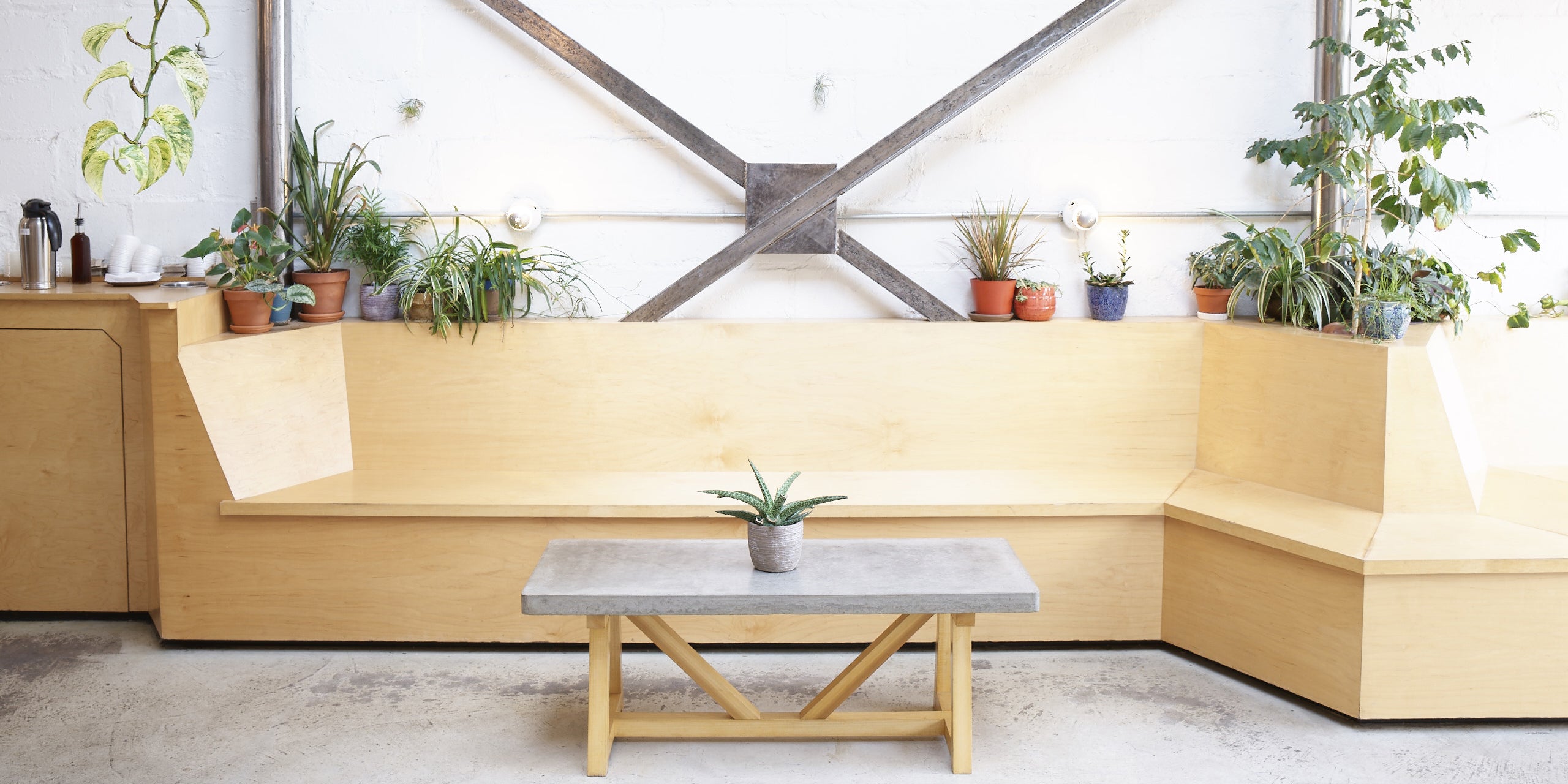 Inside the cafe.